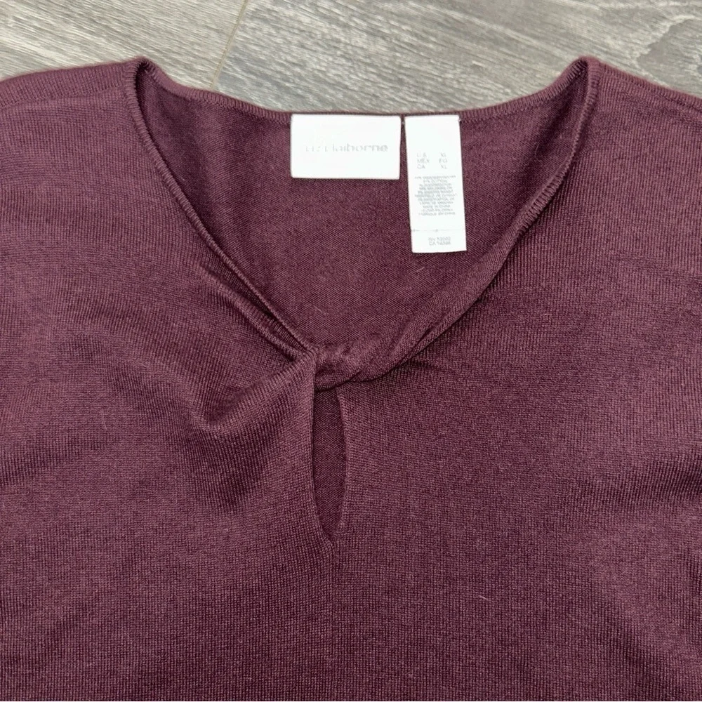 liz claiborne XL Long Sleeve Shirt With Detail At Neckline